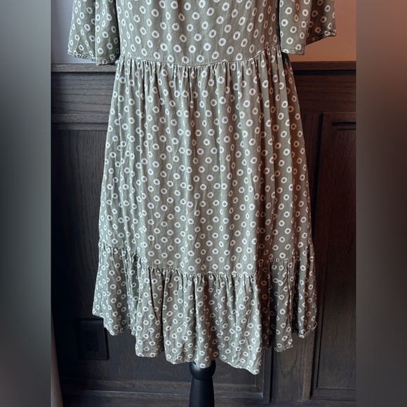 Maurices Olive Floral square neck Dress small - Picture 6 of 8